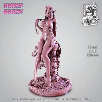 Hanny Bunny | Clothed or Nude | Resin 3D Printed Pinup | Ronin Arts Workshop