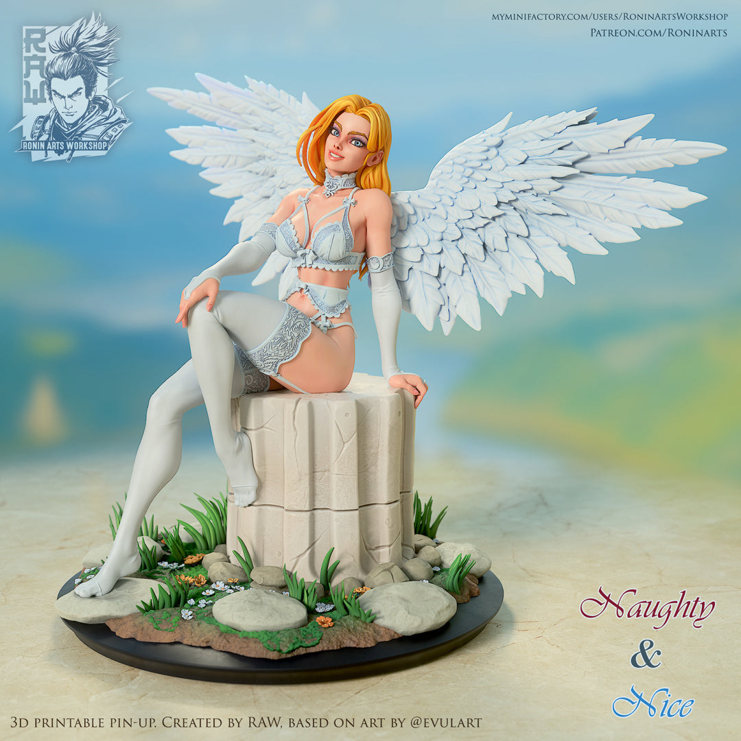 Naughty and Nice | Clothed or Nude | Resin 3D Printed Pinup | Ronin Arts Workshop