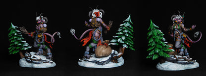 Nuri The Satyr - Lady Krampus | Multiple Scales | Resin 3D Printed Miniature | Ronin Arts Workshop