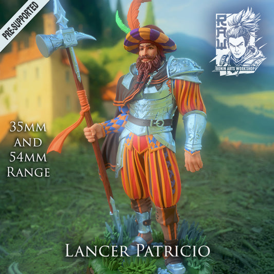Lancer Patricio | Galisantio Lancers | 28mm-120mm Scale | Resin 3D Printed Miniature | Ronin Arts Workshop