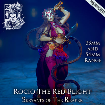 Rocio, the Red Blight | Servants of the Reaper | 32-120mm Scale | Resin 3D Printed Miniature | Ronin Arts Workshop | Guild Wars