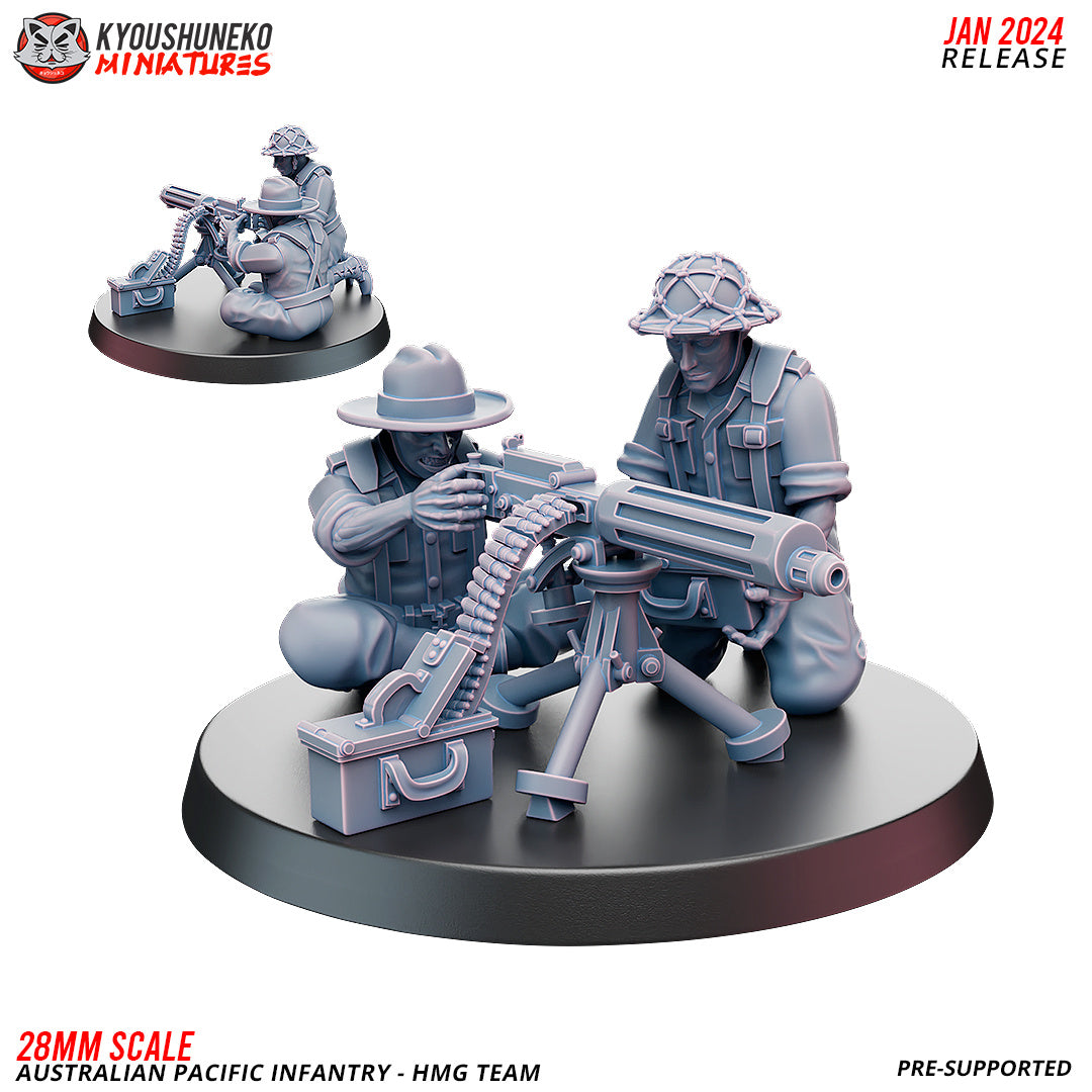 WW2 Australian HMG Team | Resin 3D Printed Miniature | Kyoushuneko