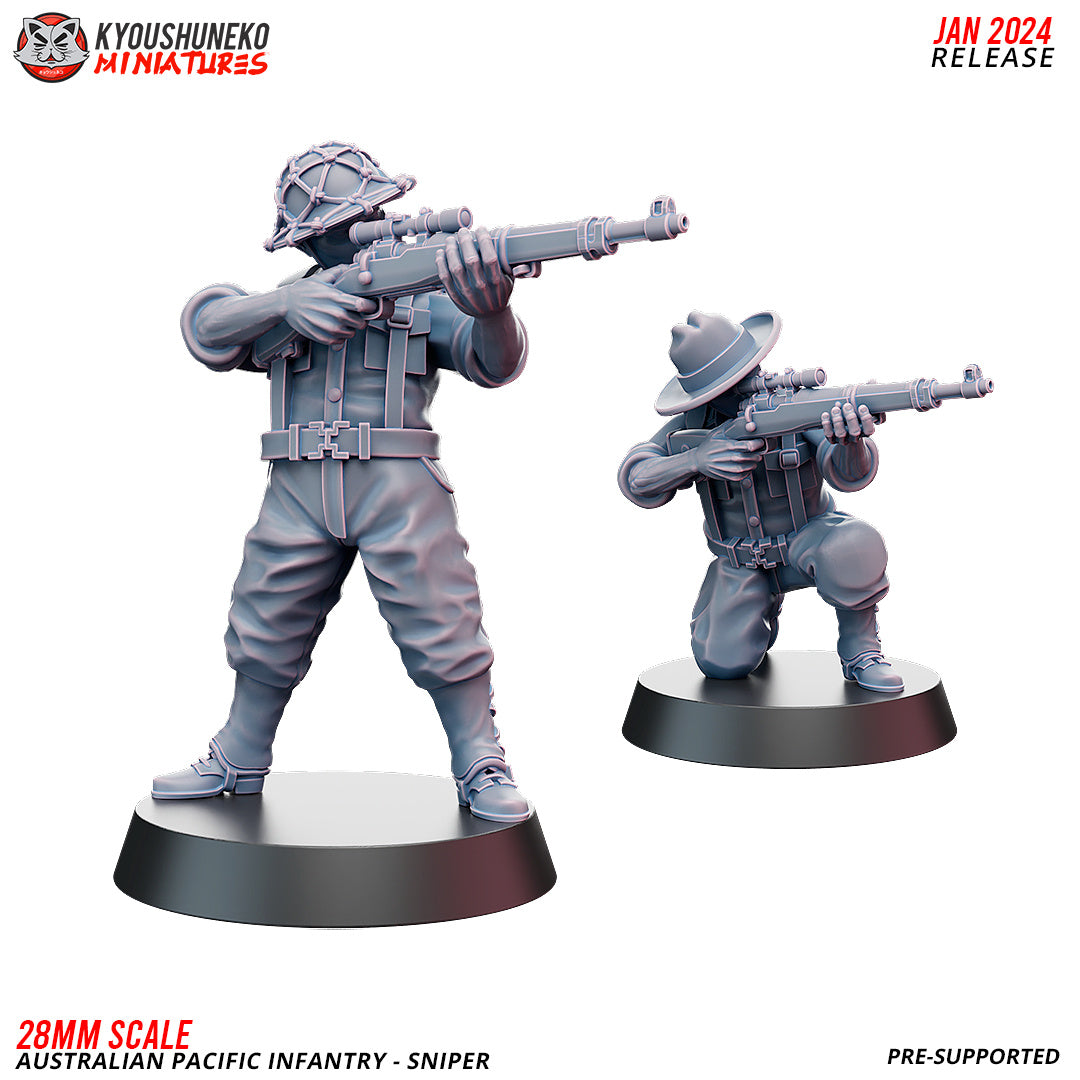 WW2 Australian Pacific Sniper Team | Resin 3D Printed Miniature | Kyoushuneko