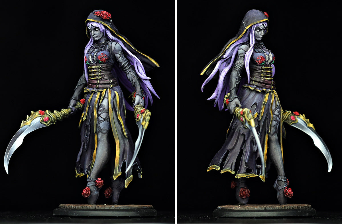 Soraya, the Death Dancer | Servants of the Reaper | 32-120mm Scale | Resin 3D Printed Miniature | Ronin Arts Workshop | Guild Wars