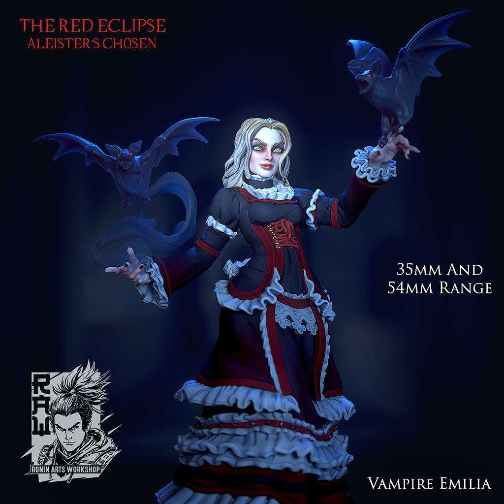 Vampire Bride Emilia | The Red Eclipse | 28mm - 120mm | Resin 3D Printed | Ronin Arts Workshop