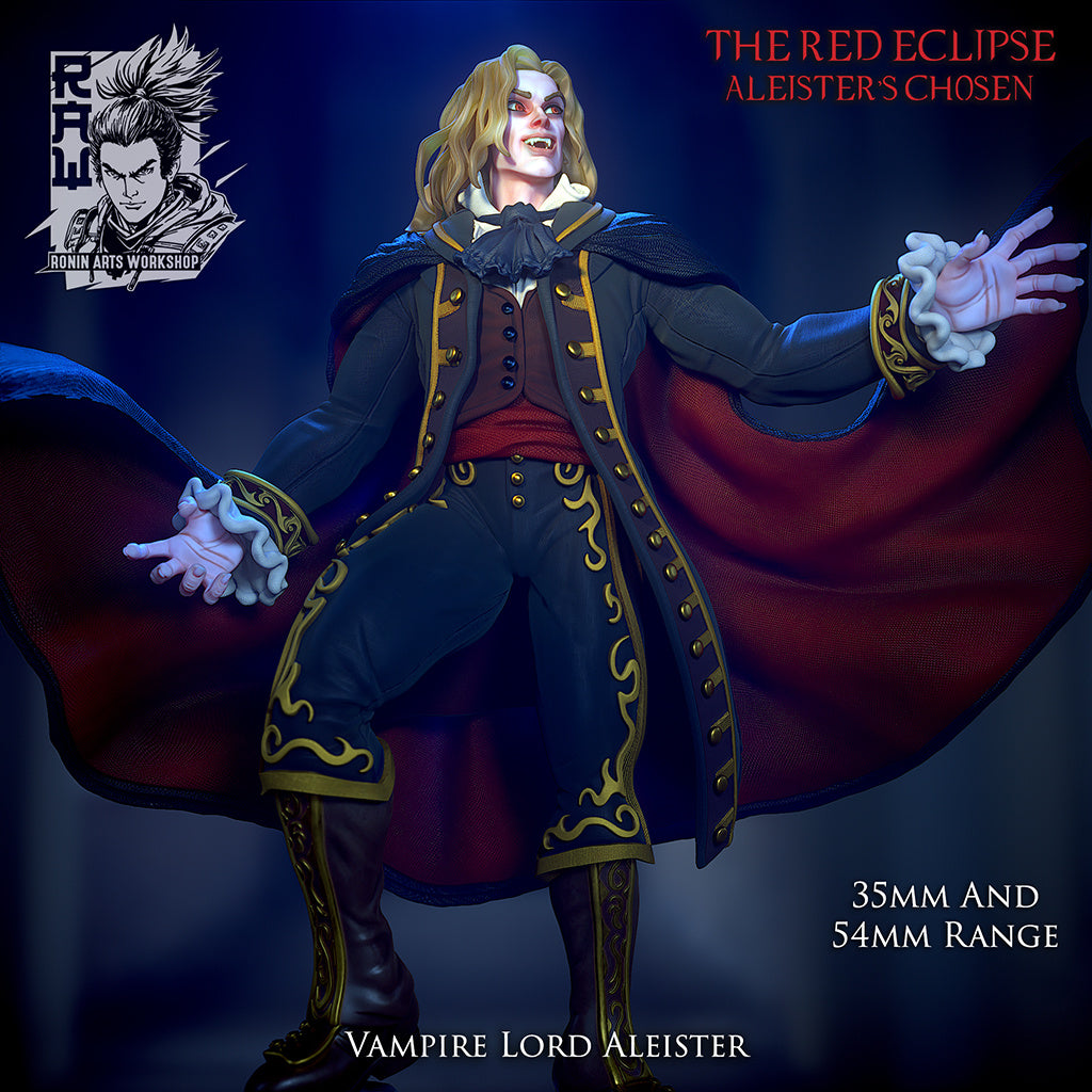 Vampire Lord Aleister | The Red Eclipse | 28mm - 120mm | Resin 3D Printed | Ronin Arts Workshop