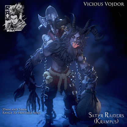 Vojdor The Satyr - Krampus | Multiple Scales | Resin 3D Printed Miniature | Ronin Arts Workshop
