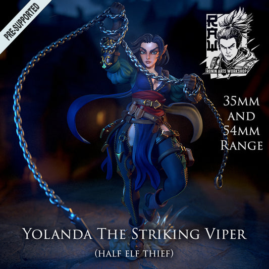 Yolanda the Striking Viper | The Shadewalkers | 28mm-120mm Scale | Resin 3D Printed Miniature | Ronin Arts Workshop