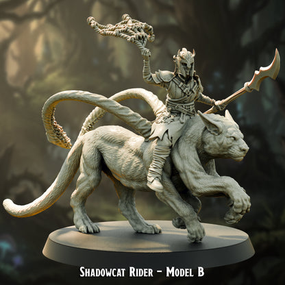 Shadowcat Rider Model B, elf rider throwing a net on a shadowcat mount
