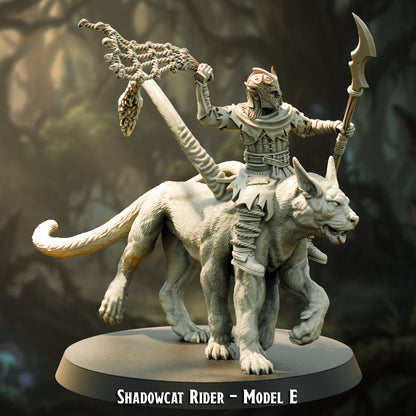 Shadowcat Rider Model E, elf rider with net and glaive on a shadowcat mount