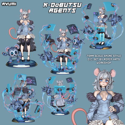 Ayumi, a mouse-girl kemono agent of the K-Dobutsu, 75mm anime display figure