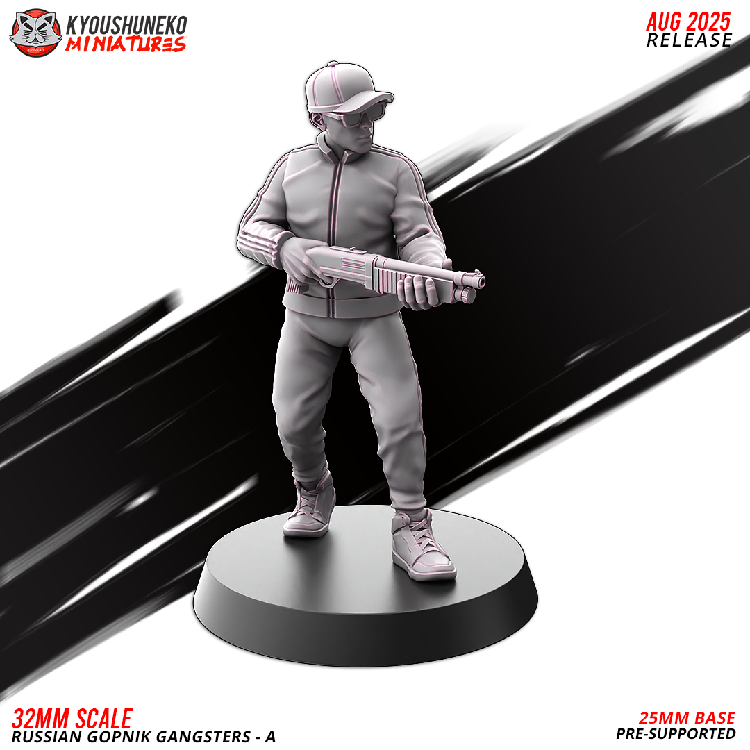 Russian Gopnik Gangsters Model A2, designer render by Kyoushuneko Miniatures.