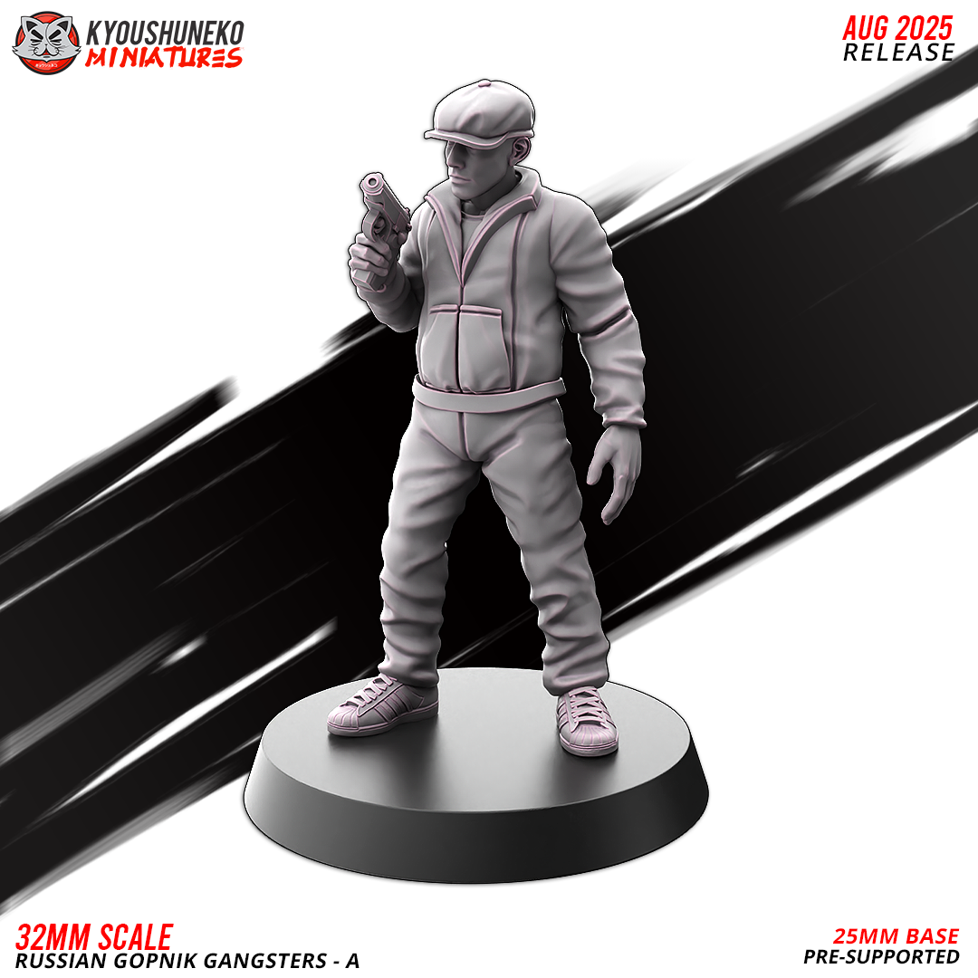 Russian Gopnik Gangsters Model A3, designer render by Kyoushuneko Miniatures.