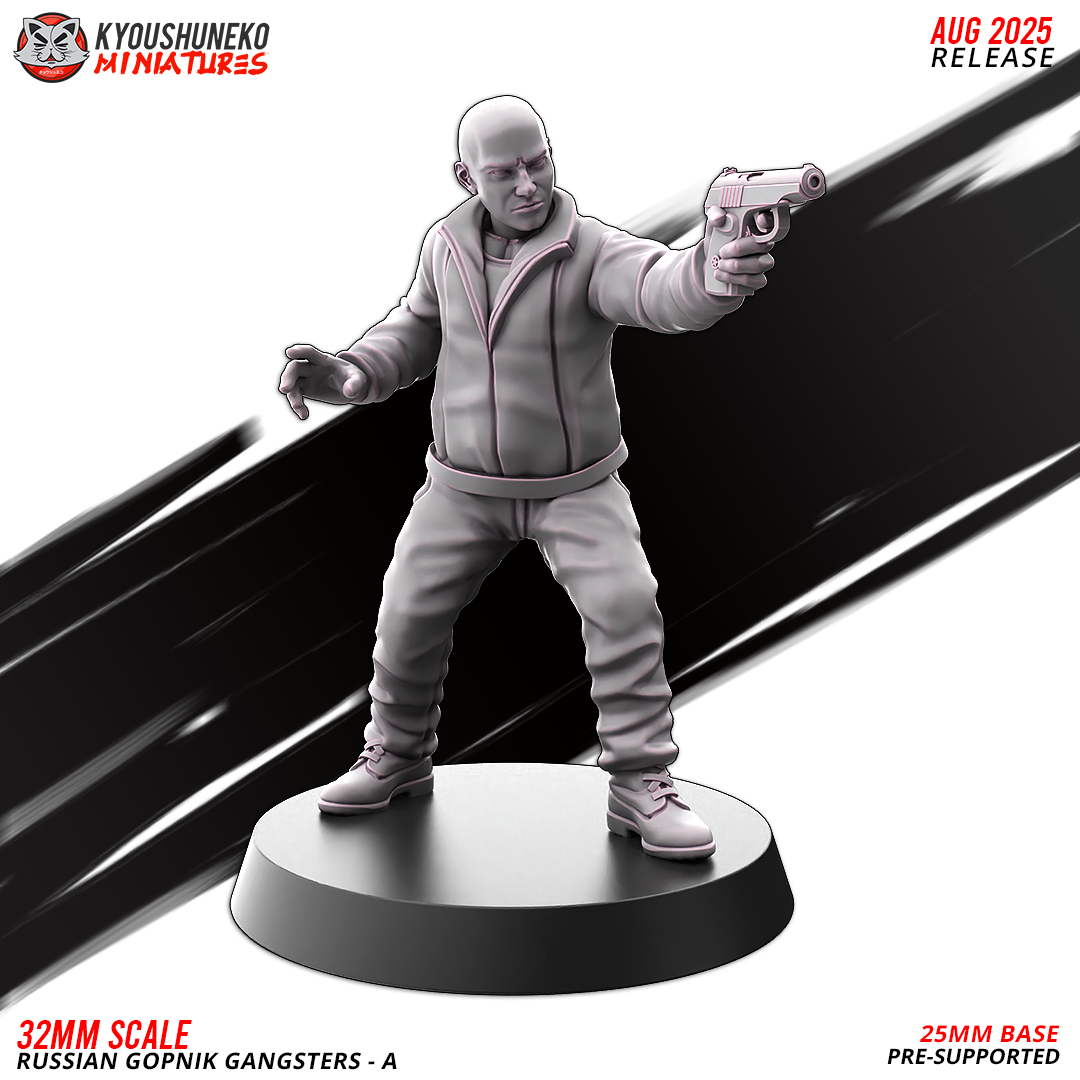Russian Gopnik Gangsters Model A4, designer render by Kyoushuneko Miniatures.
