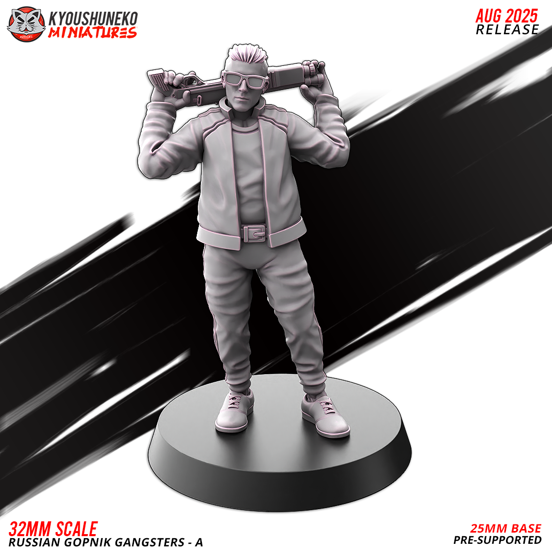 Russian Gopnik Gangsters Model A5, designer render by Kyoushuneko Miniatures.