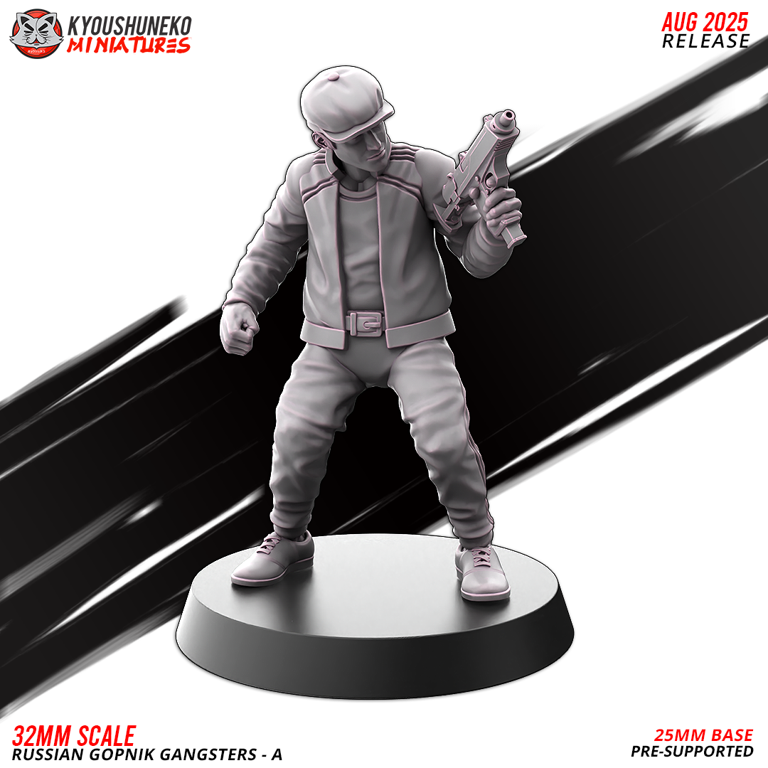 Russian Gopnik Gangsters Model A6, designer render by Kyoushuneko Miniatures.
