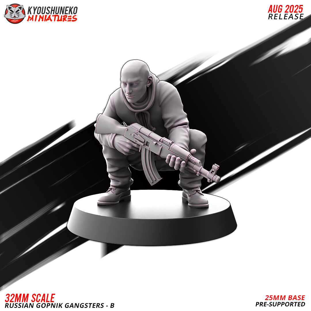 Russian Gopnik Gangsters Model B1, designer render by Kyoushuneko Miniatures.