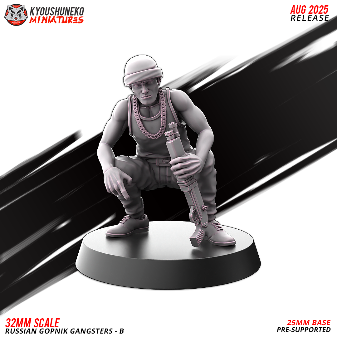 Russian Gopnik Gangsters Model B3, designer render by Kyoushuneko Miniatures.