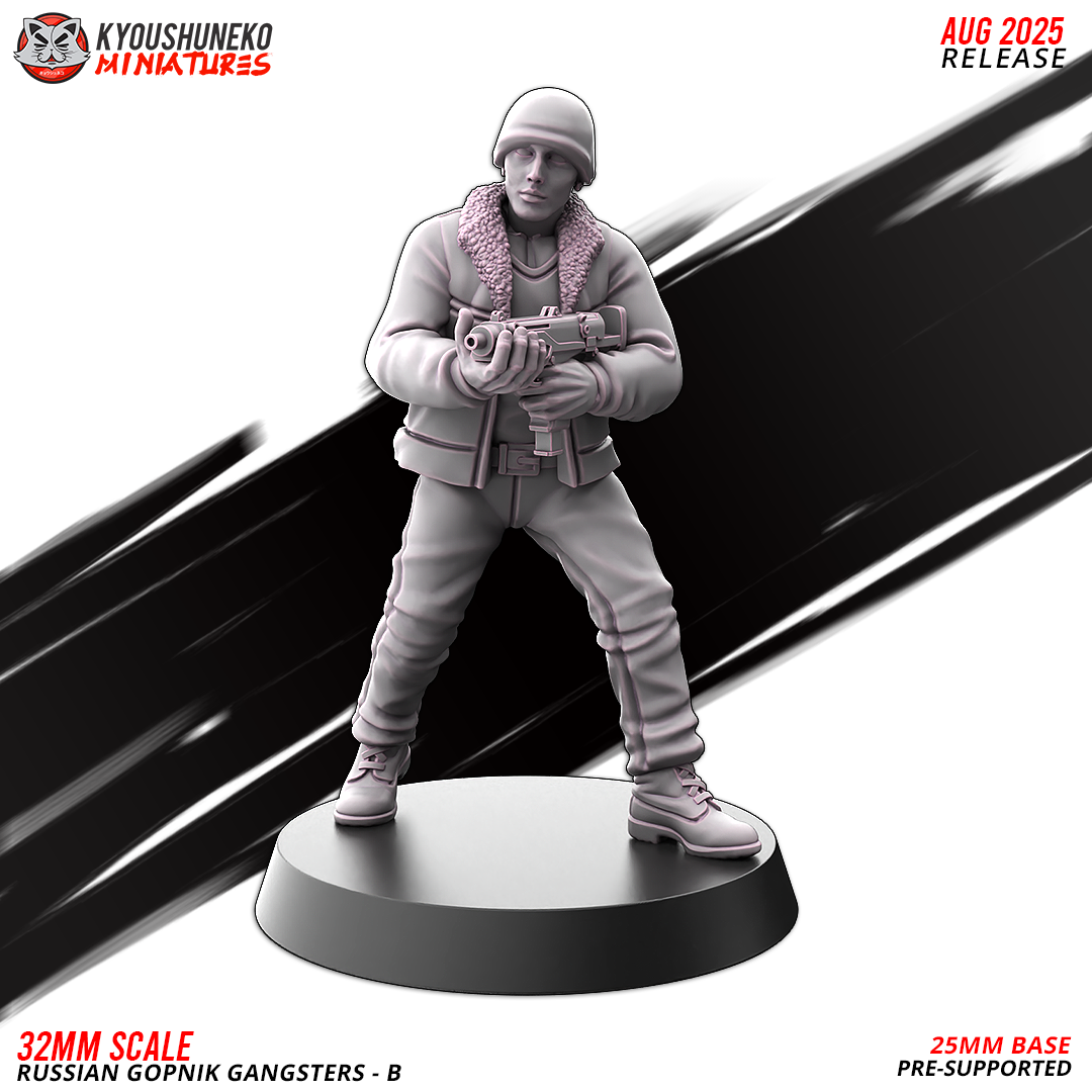 Russian Gopnik Gangsters Model B6, designer render by Kyoushuneko Miniatures.