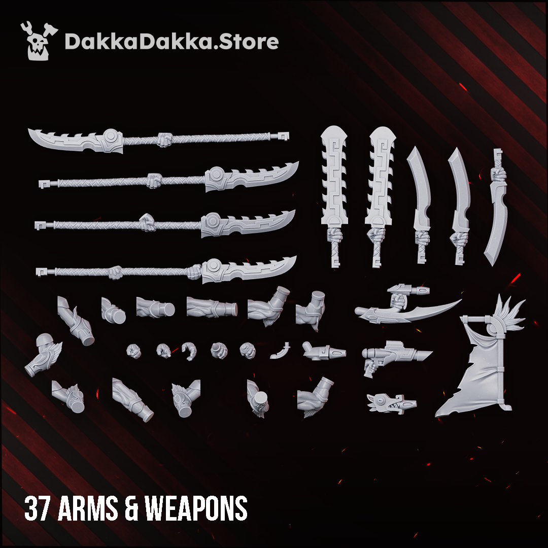 Stinging Blades build kit arms and hand weapons, Dakka Dakka Store render