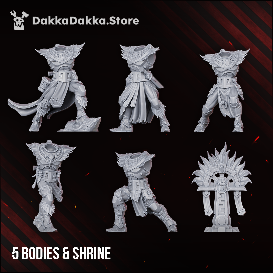 The five Stinging Blades bodies and the totem, Dakka Dakka Store render