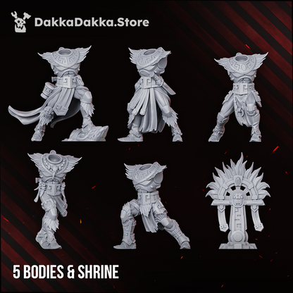 The five Stinging Blades bodies and the totem, Dakka Dakka Store render