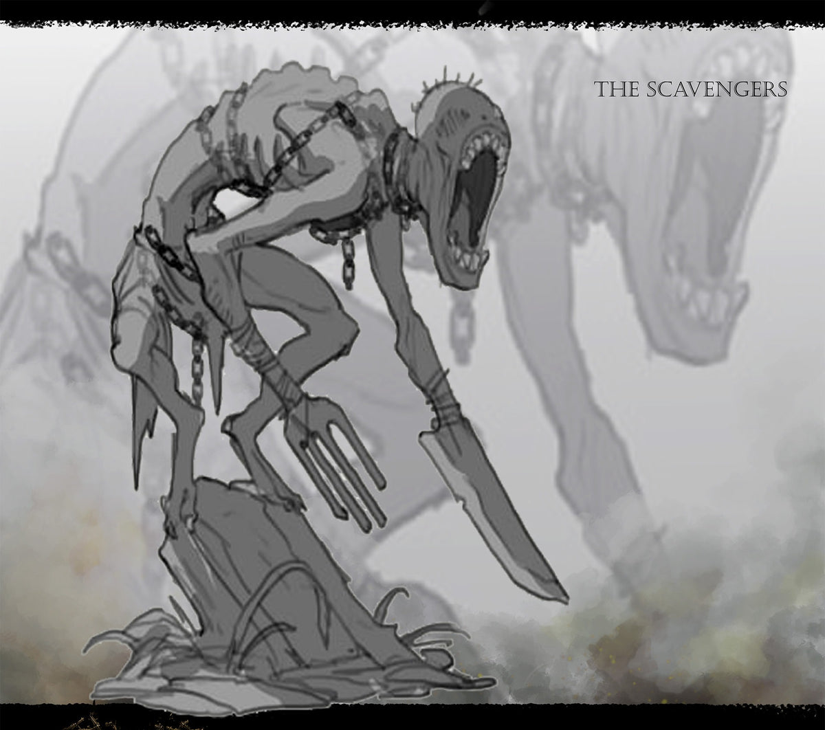 Designer concept art of a Scavenger ghoul for White Werewolf Tavern's Sisters of the Apocalypse.