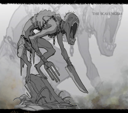 Designer concept art of a Scavenger ghoul for White Werewolf Tavern's Sisters of the Apocalypse.