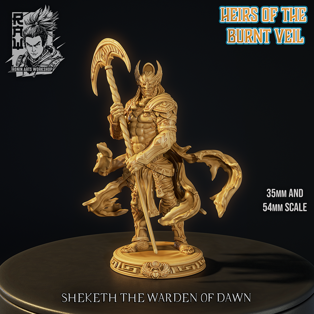 Sheketh shown at 35mm and 54mm scale, designer scale reference by Ronin Arts Workshop.