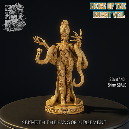 Sekmeth shown at 35mm and 54mm scale, designer scale reference by Ronin Arts Workshop.