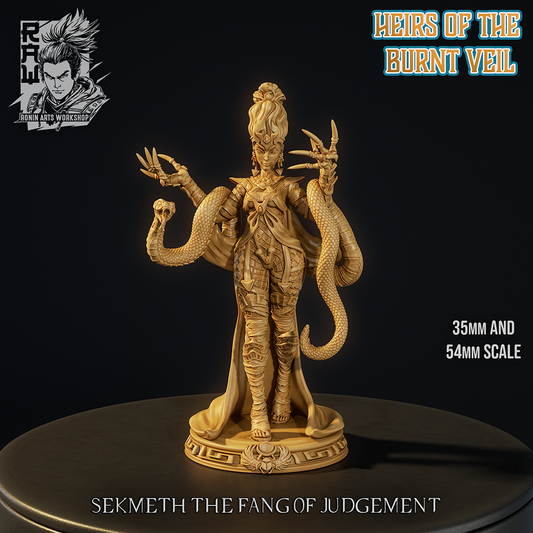 Sekmeth shown at 35mm and 54mm scale, designer scale reference by Ronin Arts Workshop.