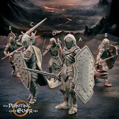 Shadow Knights – On Foot | Gates of Evil | MESBG | The Printing Goes Ever On