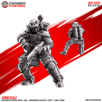IJN Armored Assault SMG trooper, Model 2, front and rear