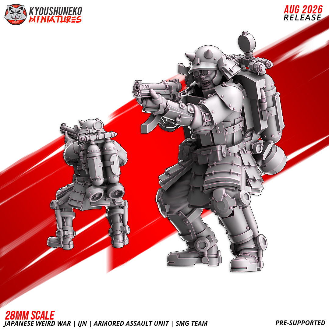 IJN Armored Assault SMG trooper, Model 3, front and rear