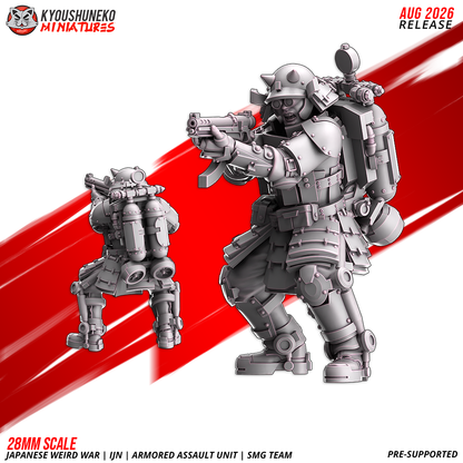 IJN Armored Assault SMG trooper, Model 3, front and rear