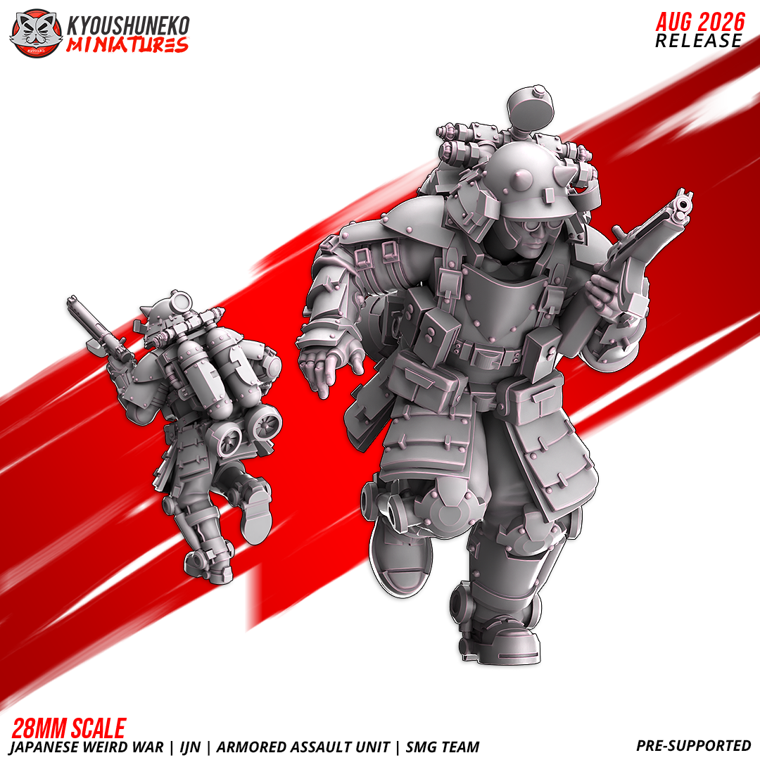 IJN Armored Assault SMG trooper, Model 4, front and rear