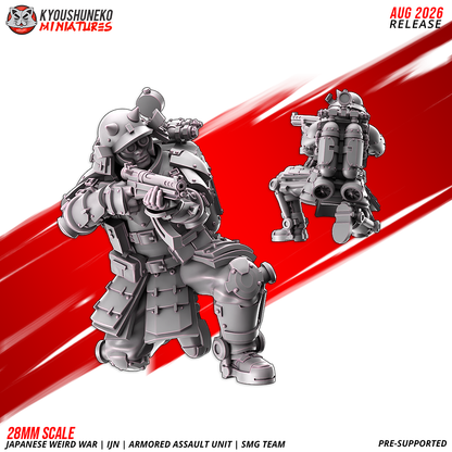 IJN Armored Assault SMG trooper, Model 6, front and rear