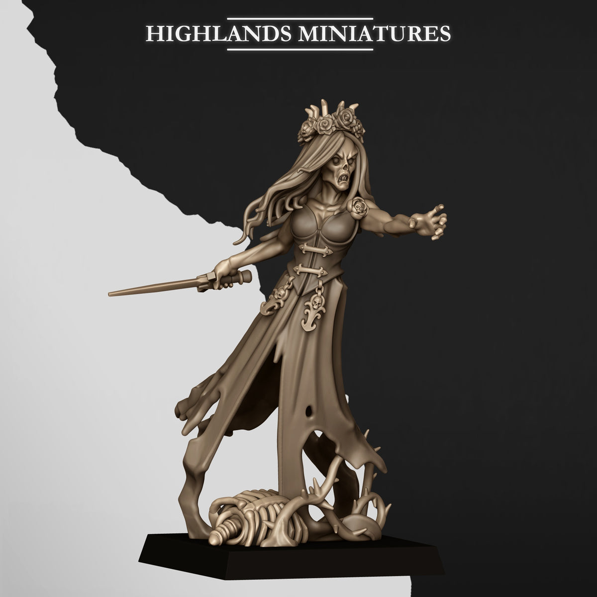 Sorrow Banshees, Sorrow Banshee 2, front view, Highlands Miniatures render