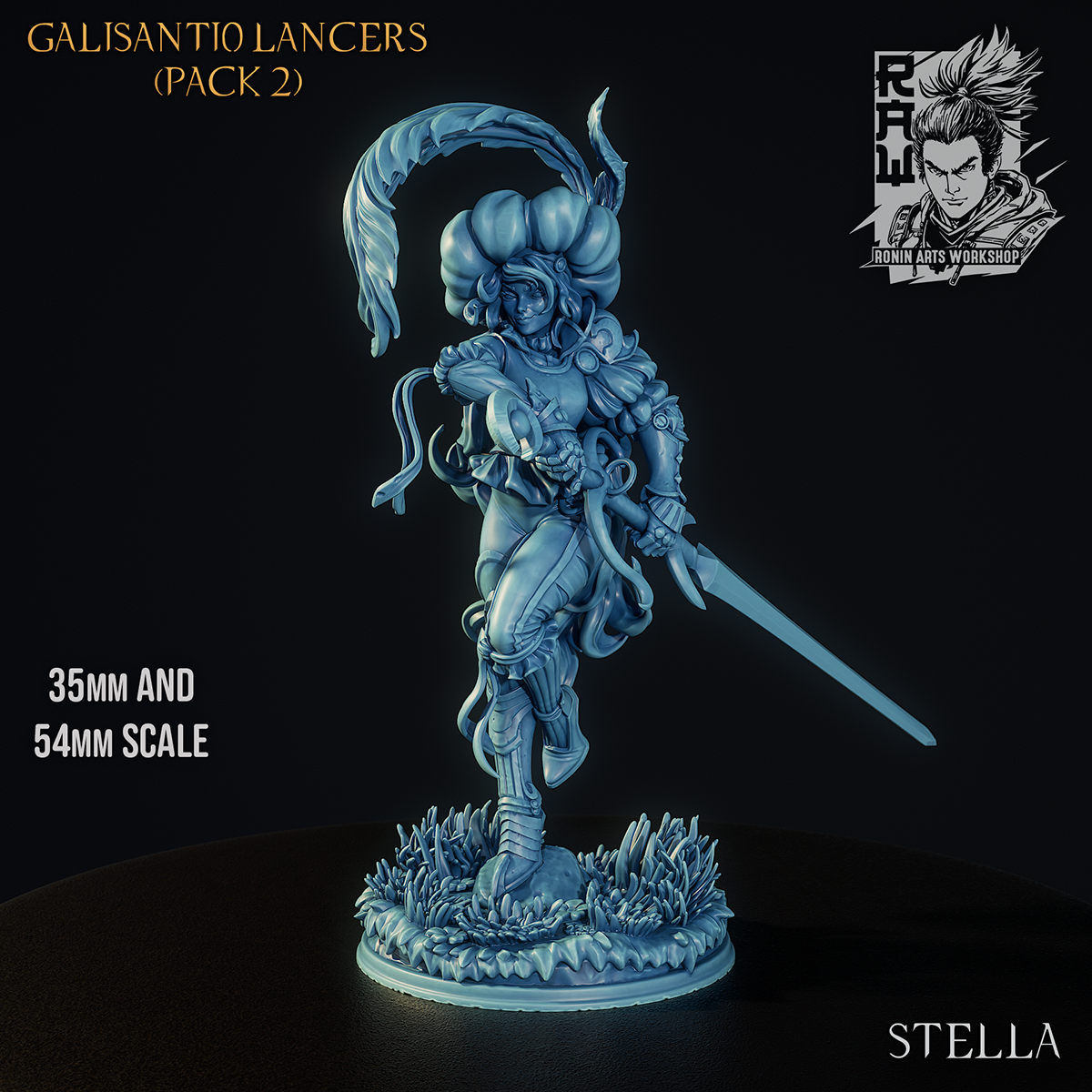 Stella the Mooncleaver, sculpt turntable render by Ronin Arts Workshop.