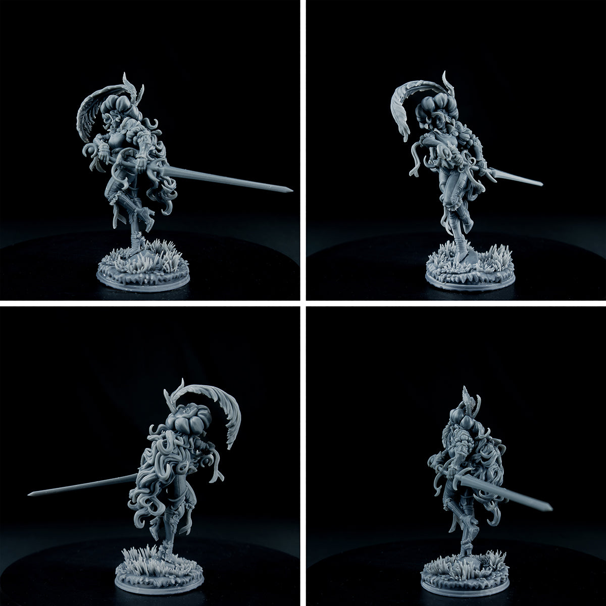 Stella the Mooncleaver, resin print photos from four sides by Ronin Arts Workshop.