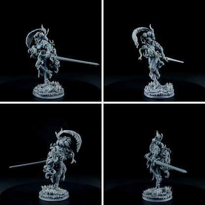 Stella the Mooncleaver, resin print photos from four sides by Ronin Arts Workshop.