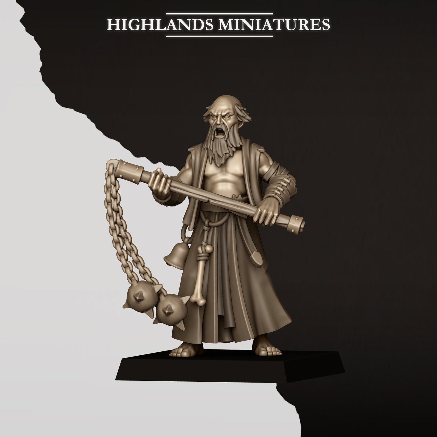 Sunland fanatical zealot pose A, robed flagellant swinging a hand bell