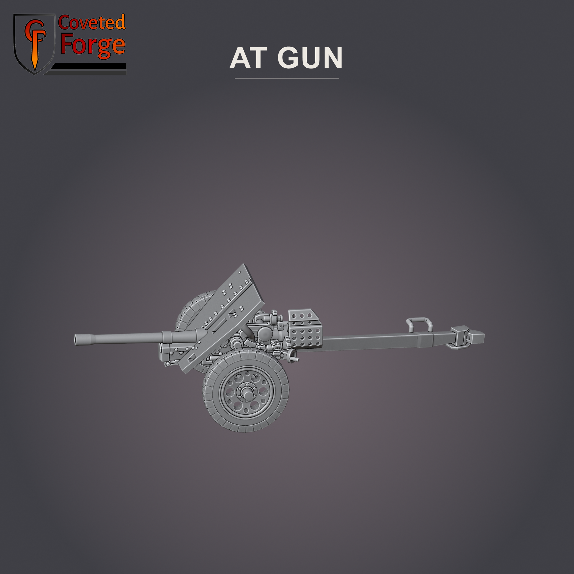 Type 1 47mm anti-tank gun, gun only side view with both wheels