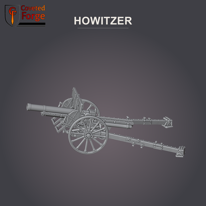 Type 91 105mm howitzer, gun only side view with both wheels