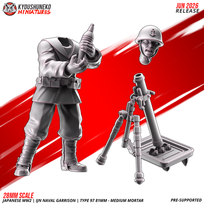 Type 97 81mm medium mortar crew detail