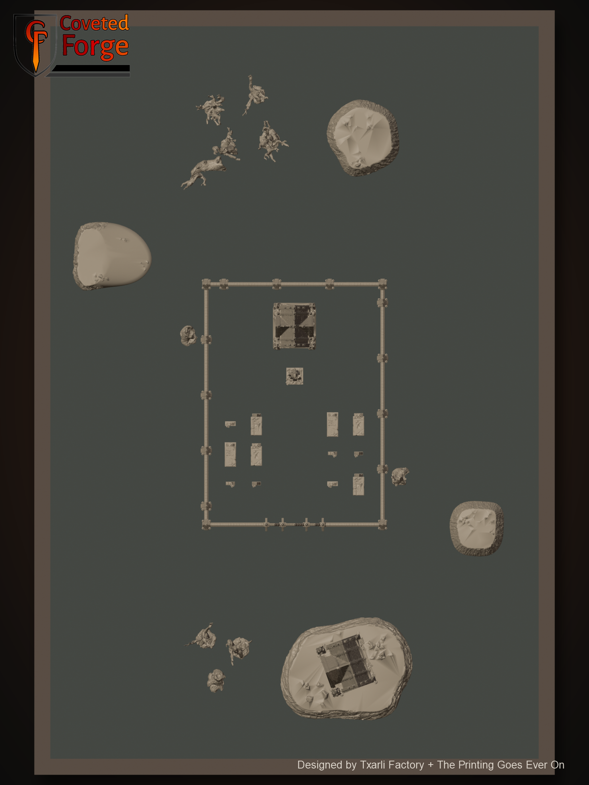 Table Ready Haunted Cemetery Battlefield: top-down table plan