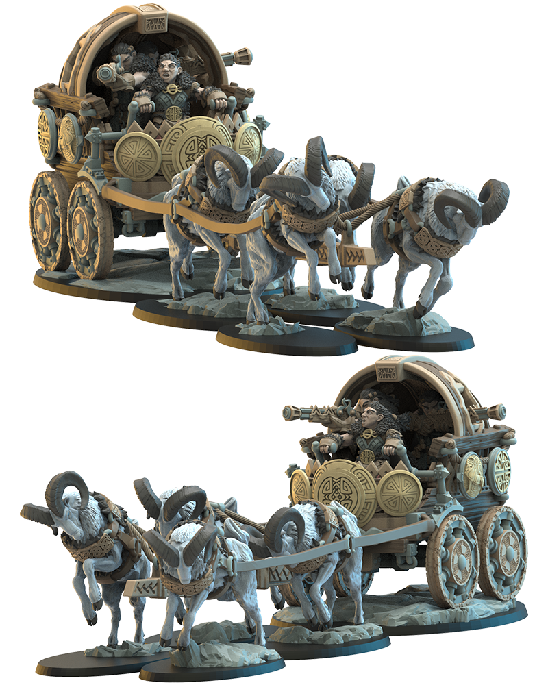 Tanngrisnir Wagon | Niavellir Dwarves | Lost Kingdom Miniatures