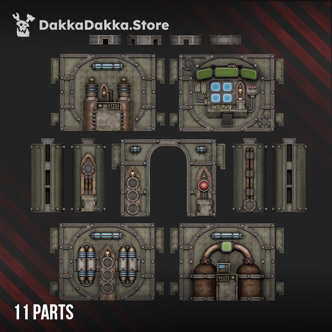 Warcells 2 sci-fi industrial terrain set, eleven modular parts, 3D printed by Dakka Dakka Store