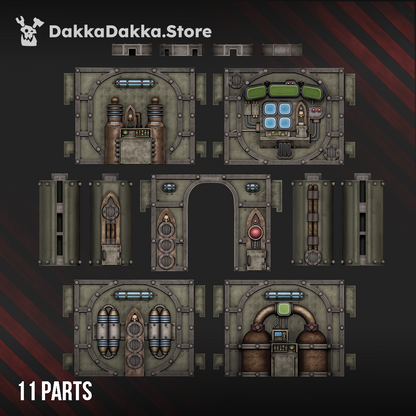 Warcells 2 sci-fi industrial terrain set, eleven modular parts, 3D printed by Dakka Dakka Store