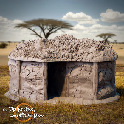 Tribal Huts | Tribal Realms  |  MESBG | The Printing Goes Ever On